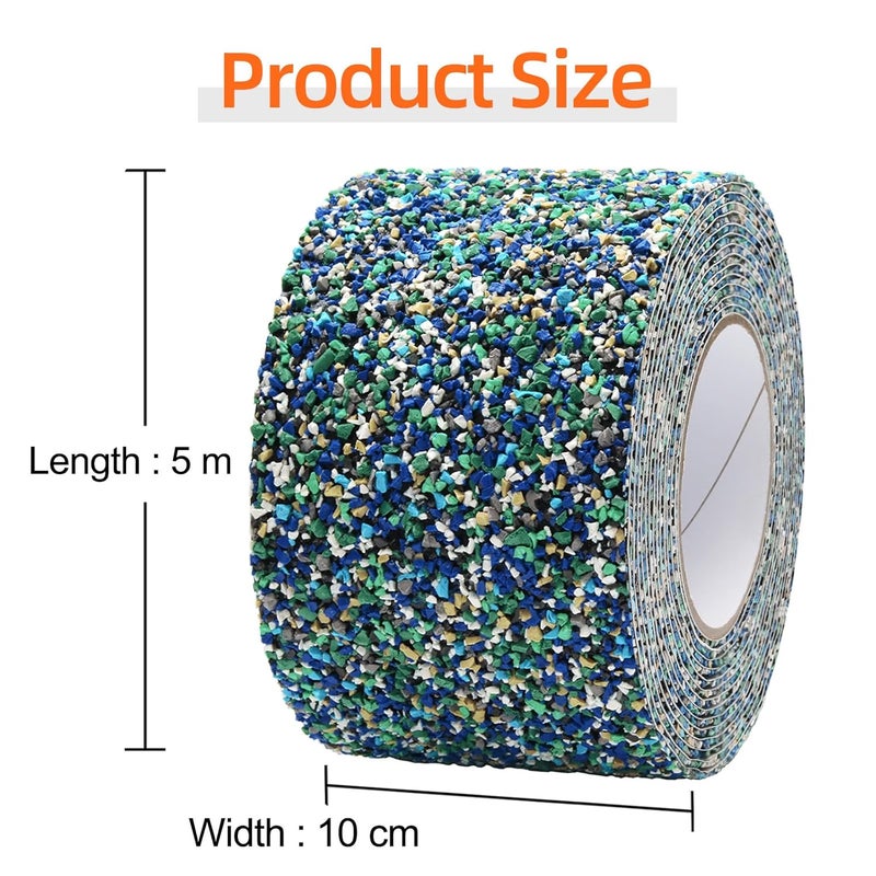 QILIMA Pool Anti Slip Tape Waterproof 4" x 15ft -Blue, Outdoor/Indoor Waterproof, Traction Stair Strips for Outdoor Steps, Non Skid Rubber Grip Tape for Trails, Bathroom, Shower - Image 2